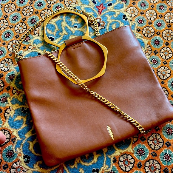 Thacker Le Pouch Leather Purse and Crossbody Bloomingdale s - Gold and Brown - Picture 2 of 5
